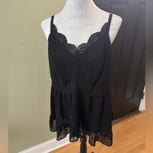 Torrid Black Lace Trim Blouse